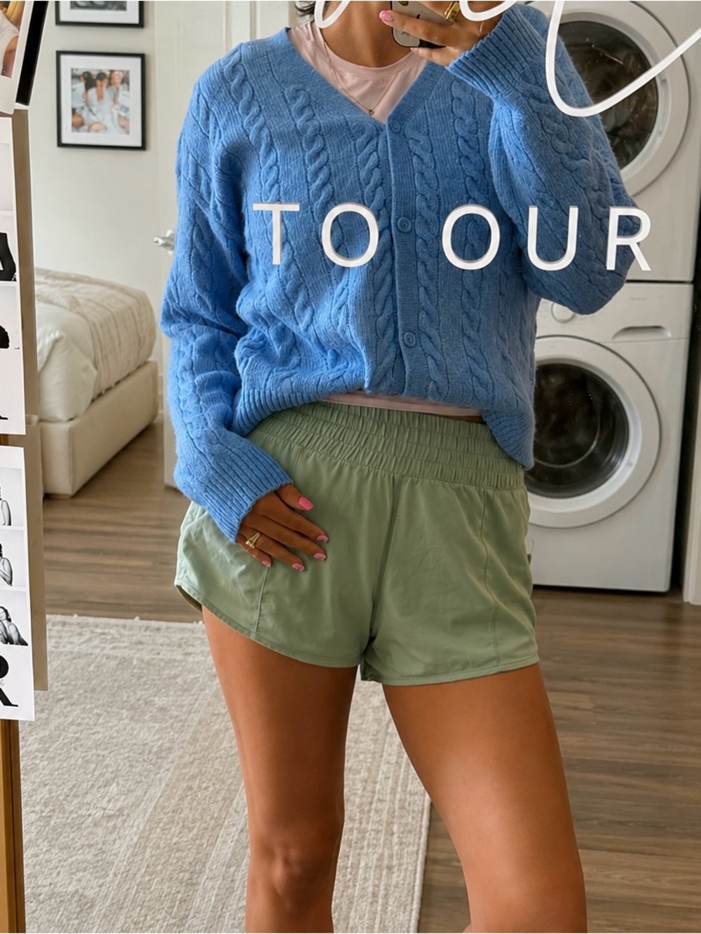 Art Class Blue Cable Knit Button Up Cardigan